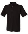 H100 Cotton Pique Polo Shirt Black colour image